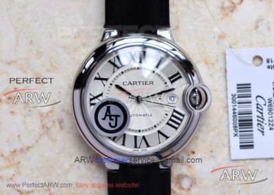 AJ Factory Cartier Ballon Bleu V2 Upgrade White Roman Dial 42mm 2824 Automatic Watch